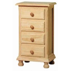 Bedside table 4 drawer narrow