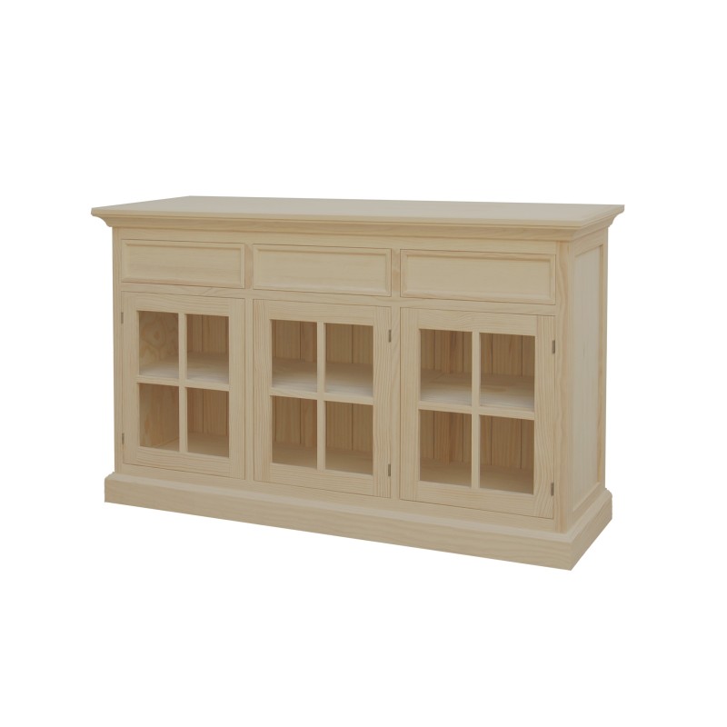 APARADOR VIENA 3 P. PALILLERIA 3 CAJ. (158 CM.)-SALÓN-Muebles Rústicos Lara