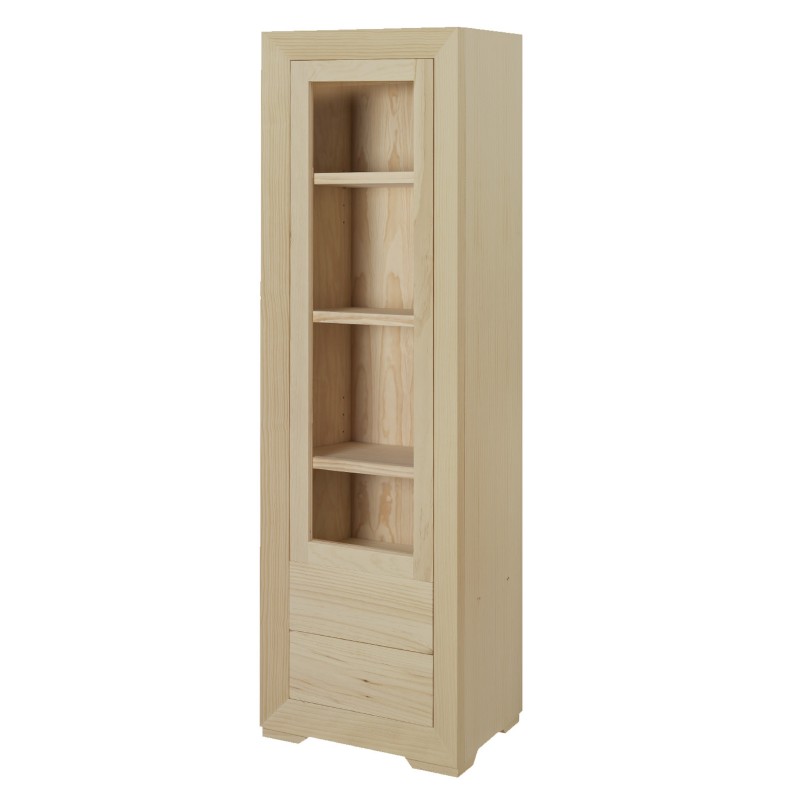 VITRINA MONACO ALTA 1P. DER. 2CAJ. (60 CM.)-SALÓN-Muebles Rústicos Lara