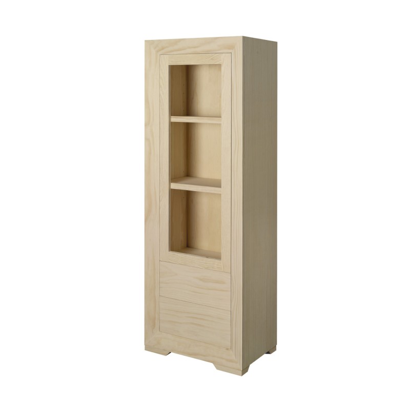 VITRINA MONACO BAJA 1 P. DER. 2 CAJ. (60 CM.)-SALÓN-Muebles Rústicos Lara