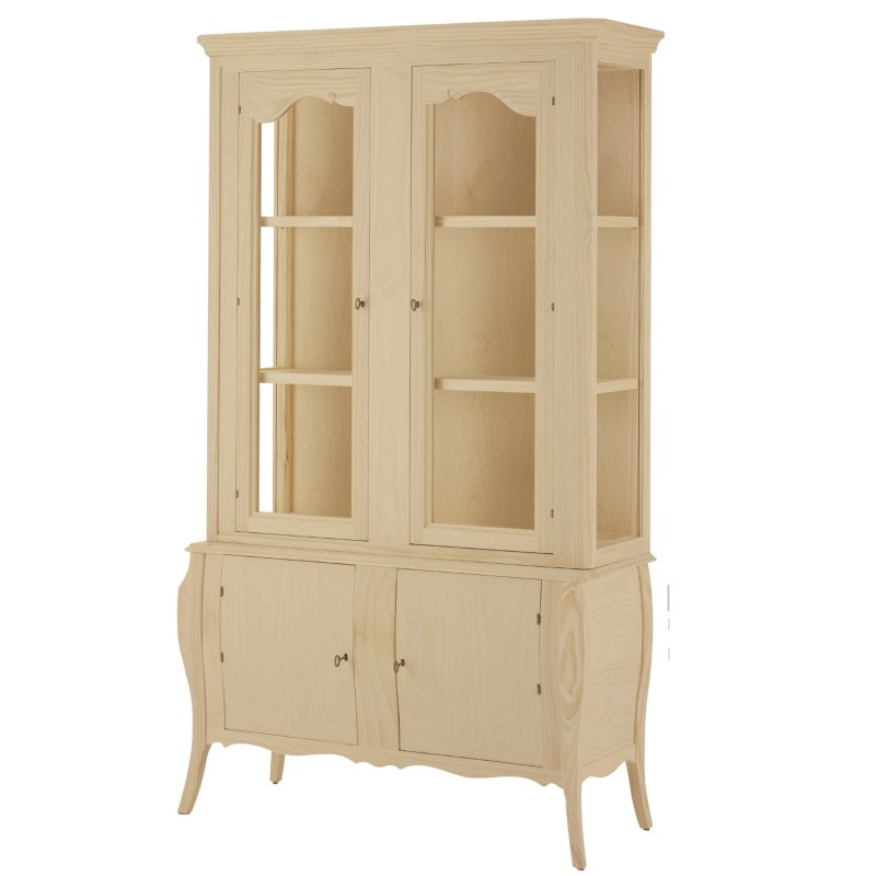 VITRINA MARSELLA 2 P. CRIST. 2 P. MAD. (120 CM.)-SALÓN-Muebles Rústicos Lara