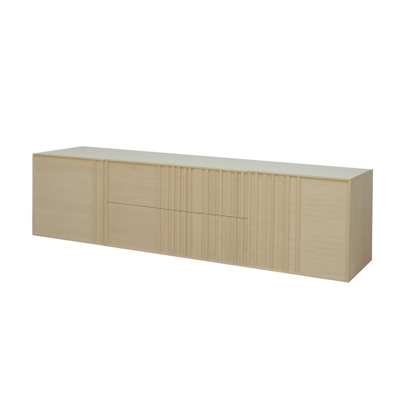 MESA T.V. OAKU 2 P. 2 CAJ. (220 CM.) PLAFONES MDF-SALÓN-Muebles Rústicos Lara