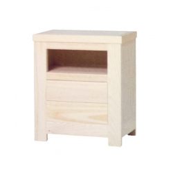 Bedside table 2 drawers and hollow Teruel