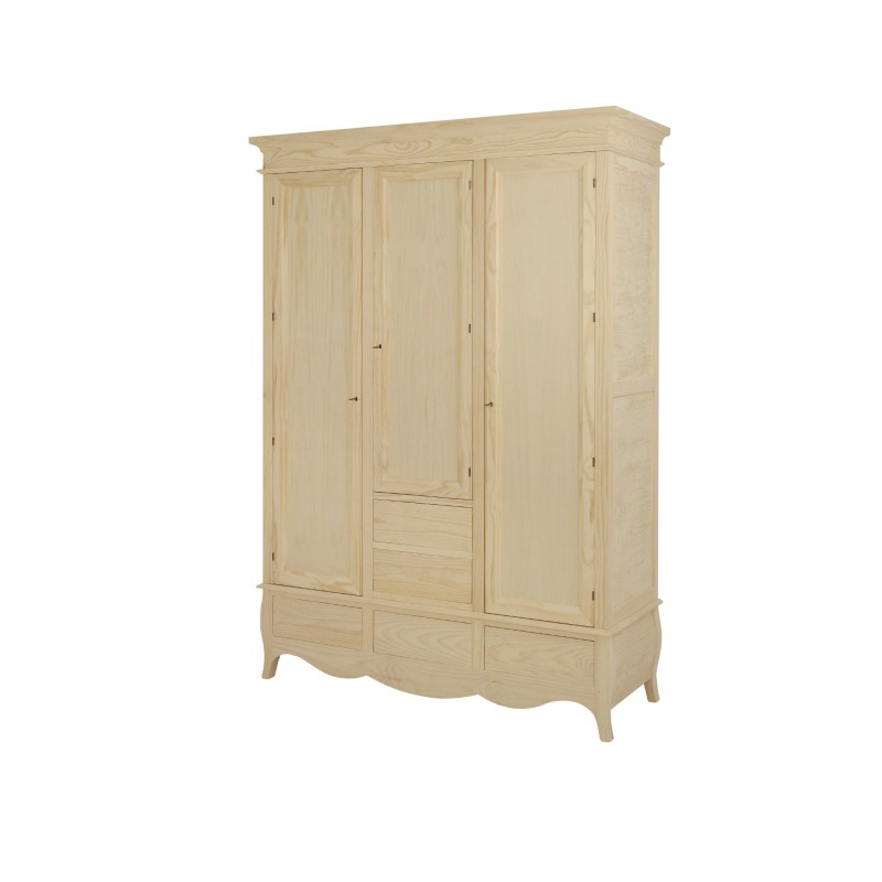 ARMARIO AVIGNON 3 PUERTAS 5 CAJONES (172 CM.)-DORMITORIO-Muebles Rústicos Lara