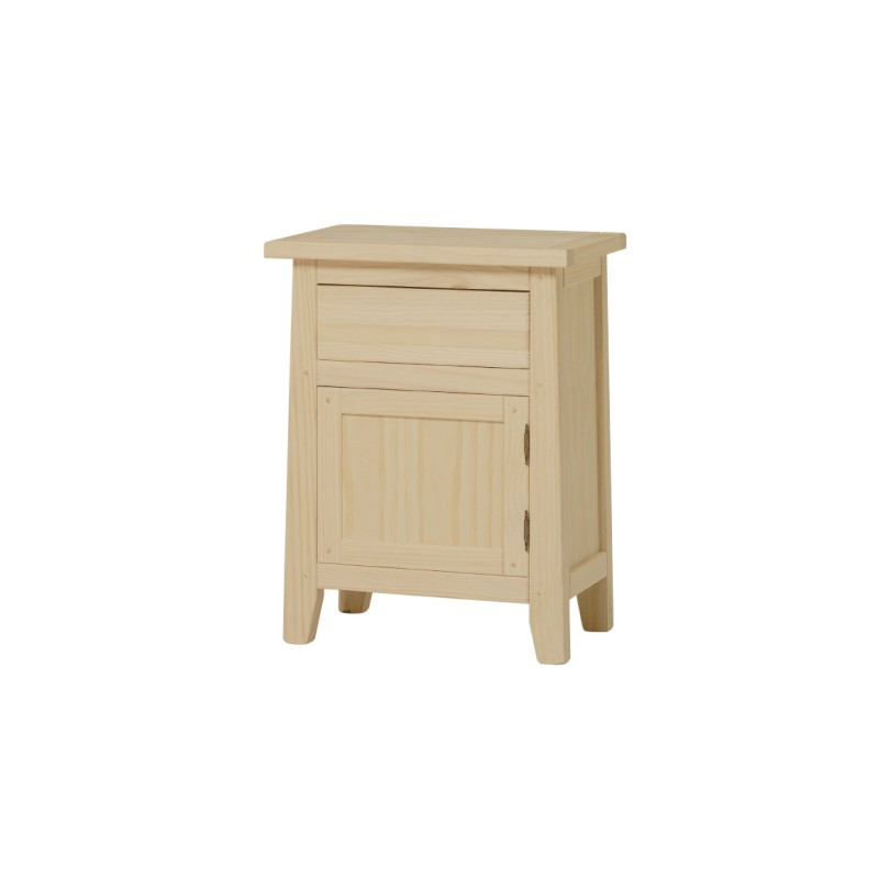 MESITA RÚSTIKA 1 PUERTA DERECHA 1 CAJÓN (54 CM.)-DORMITORIO-Muebles Rústicos Lara