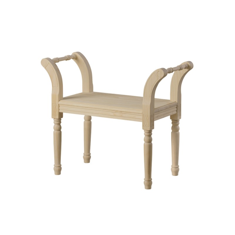 BANQUETA INGLESA (100 CM.) ASIENTO MADERA-DORMITORIO-Muebles Rústicos Lara