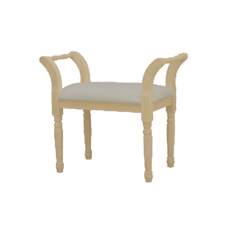 BANQUETA INGLESA (100 CM.) ASIENTO PRETAPIZADO-DORMITORIO-Muebles Rústicos Lara