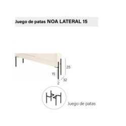 JUEGO PATAS NOA LATERAL 15 NEGRO - Muebles Rústicos de Calidad | Ru...