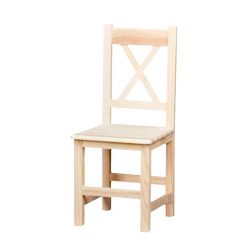 Chaise droite Croix en bois siège